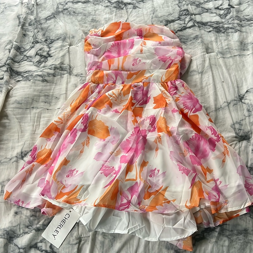 Cherley strapless vacation mini dress size 4 NWT